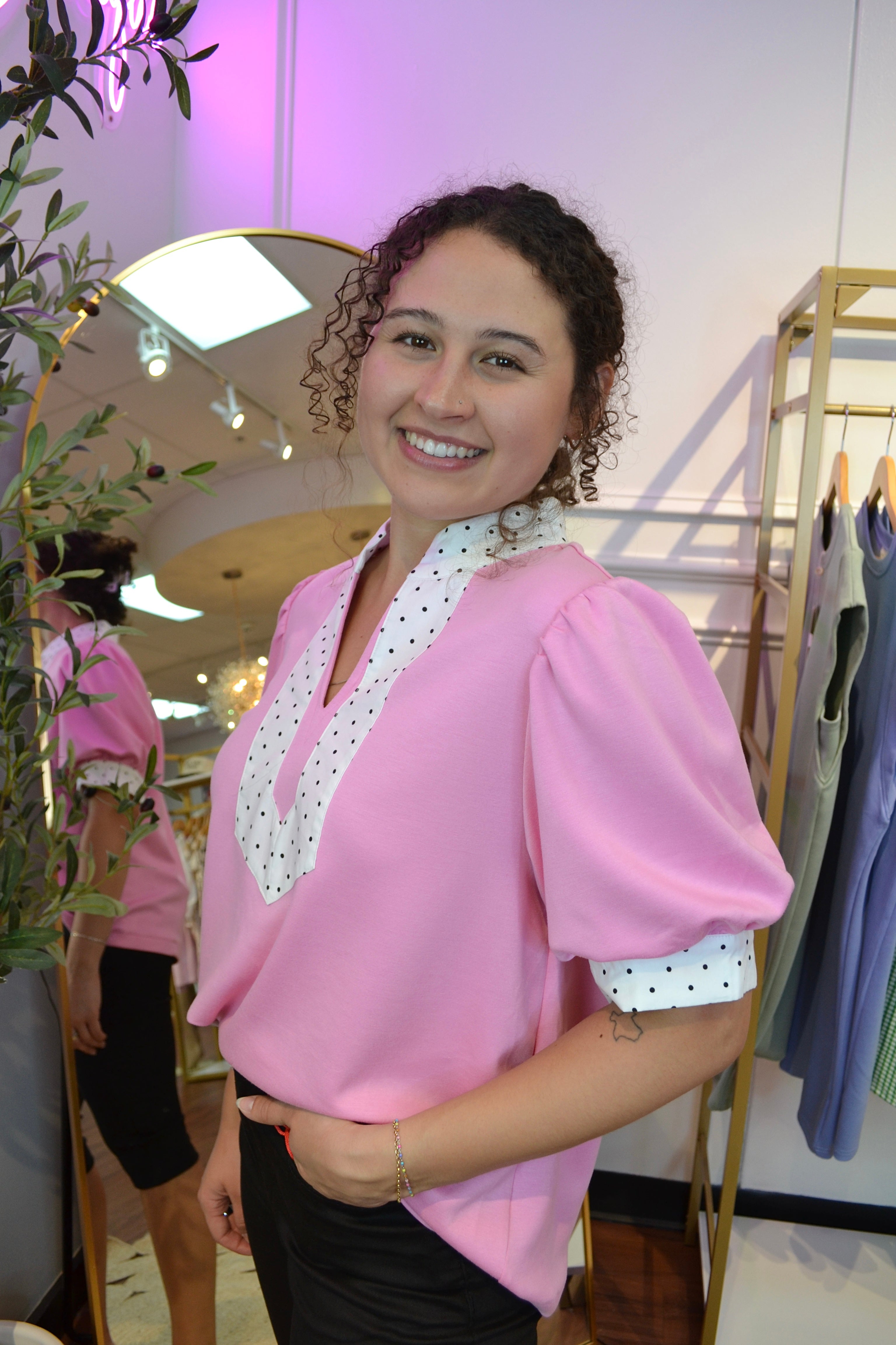 Sweet Talk Polka Dot Blouse By Jodifl