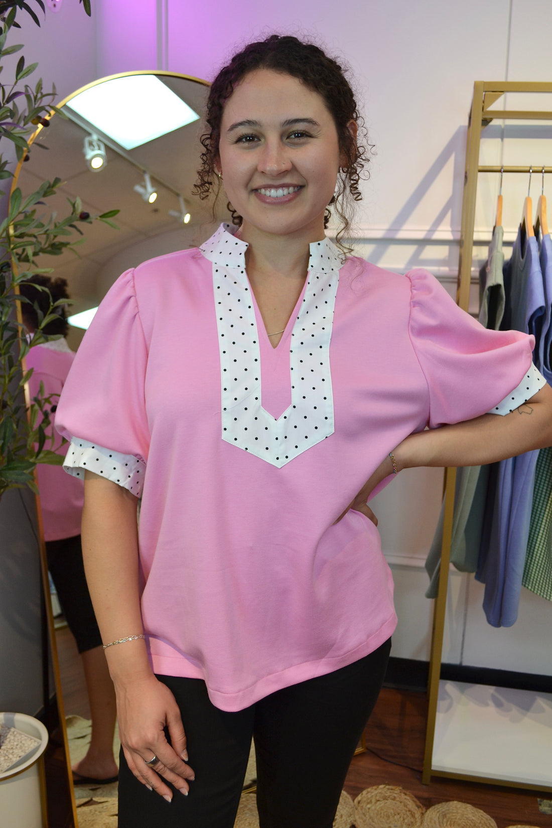 Sweet Talk Polka Dot Blouse By Jodifl