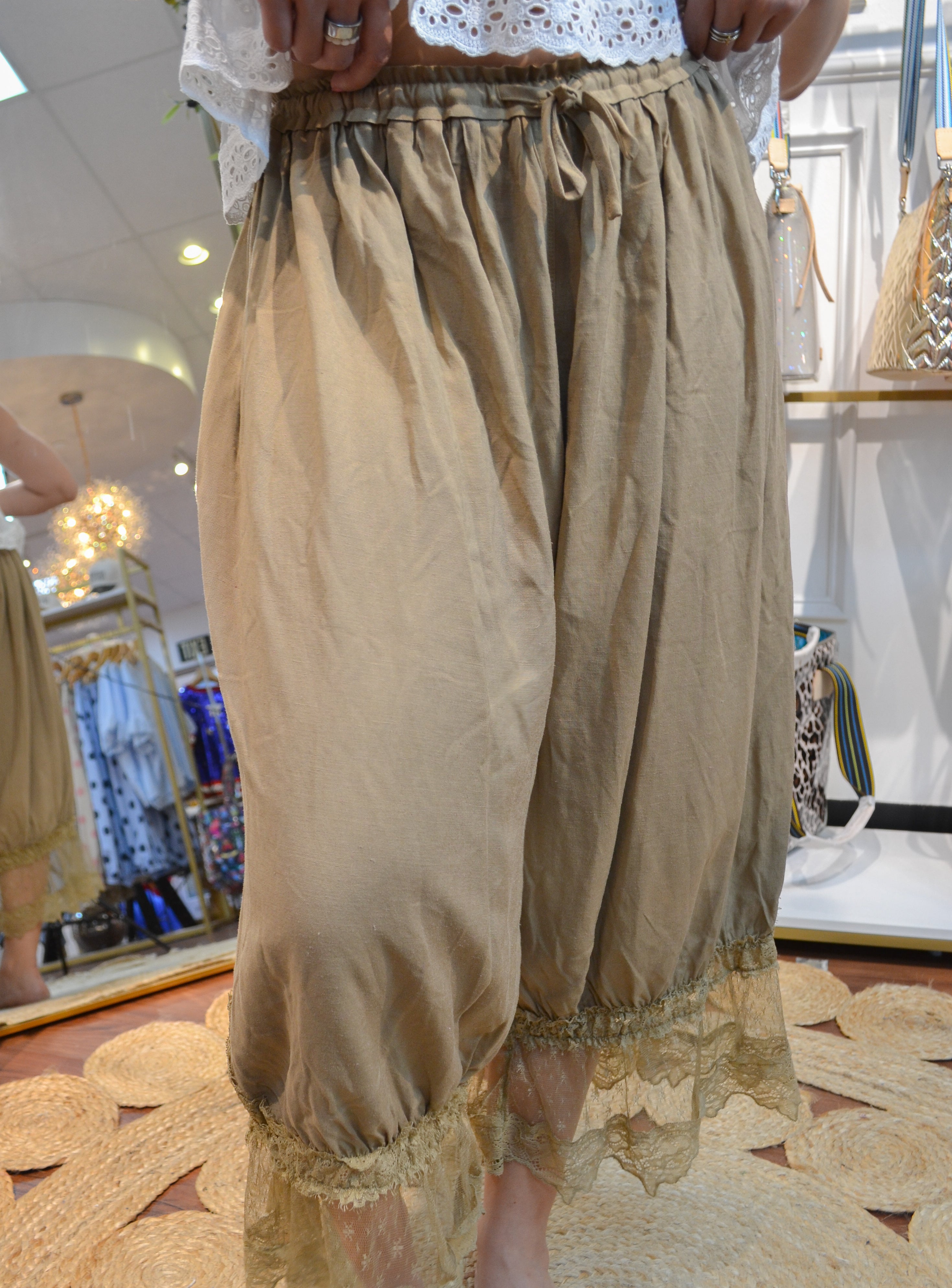 Lace & Linen Dream Bloomer Pants By Blue B