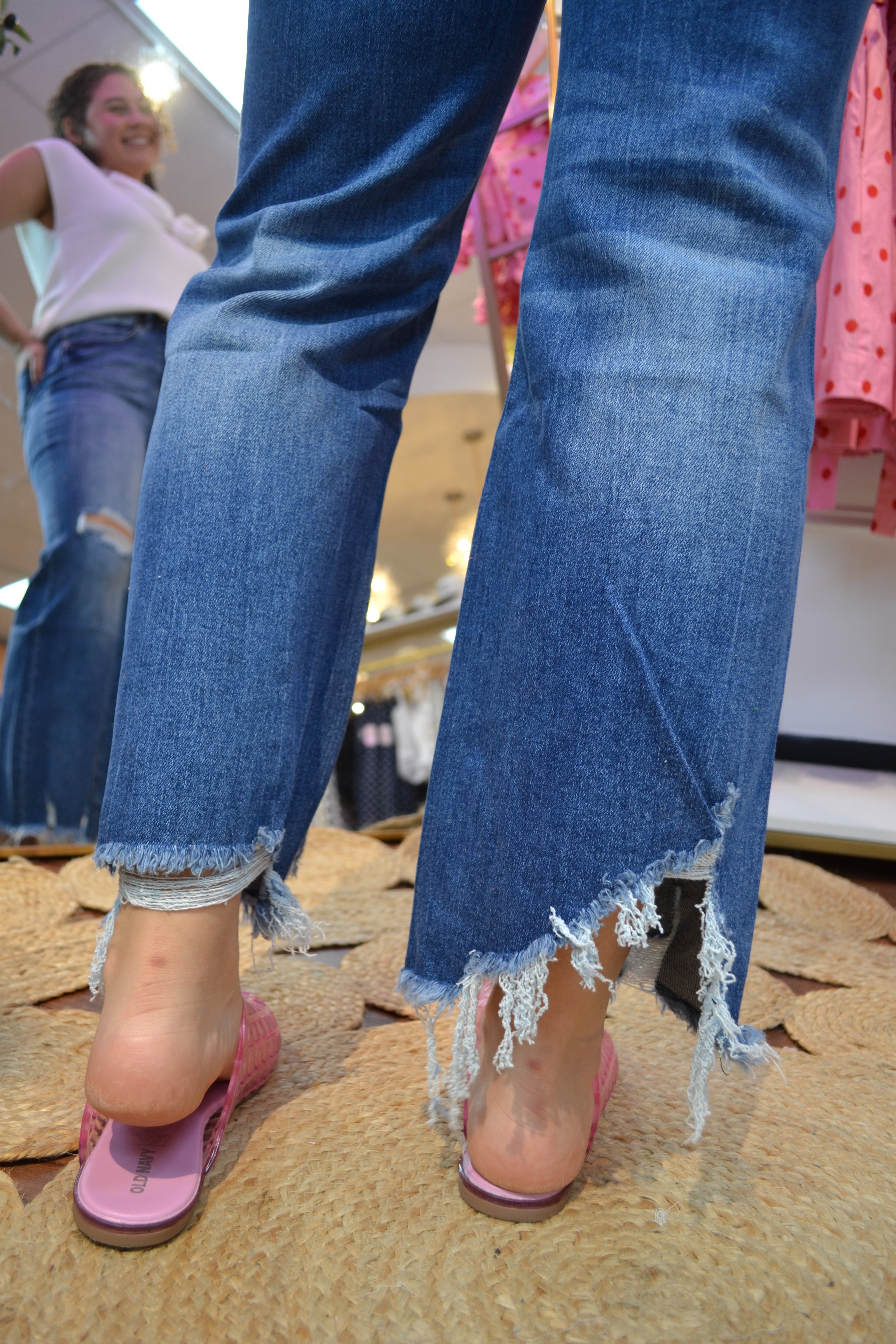 MICA Rebel Edge Distressed Wide Leg Jeans