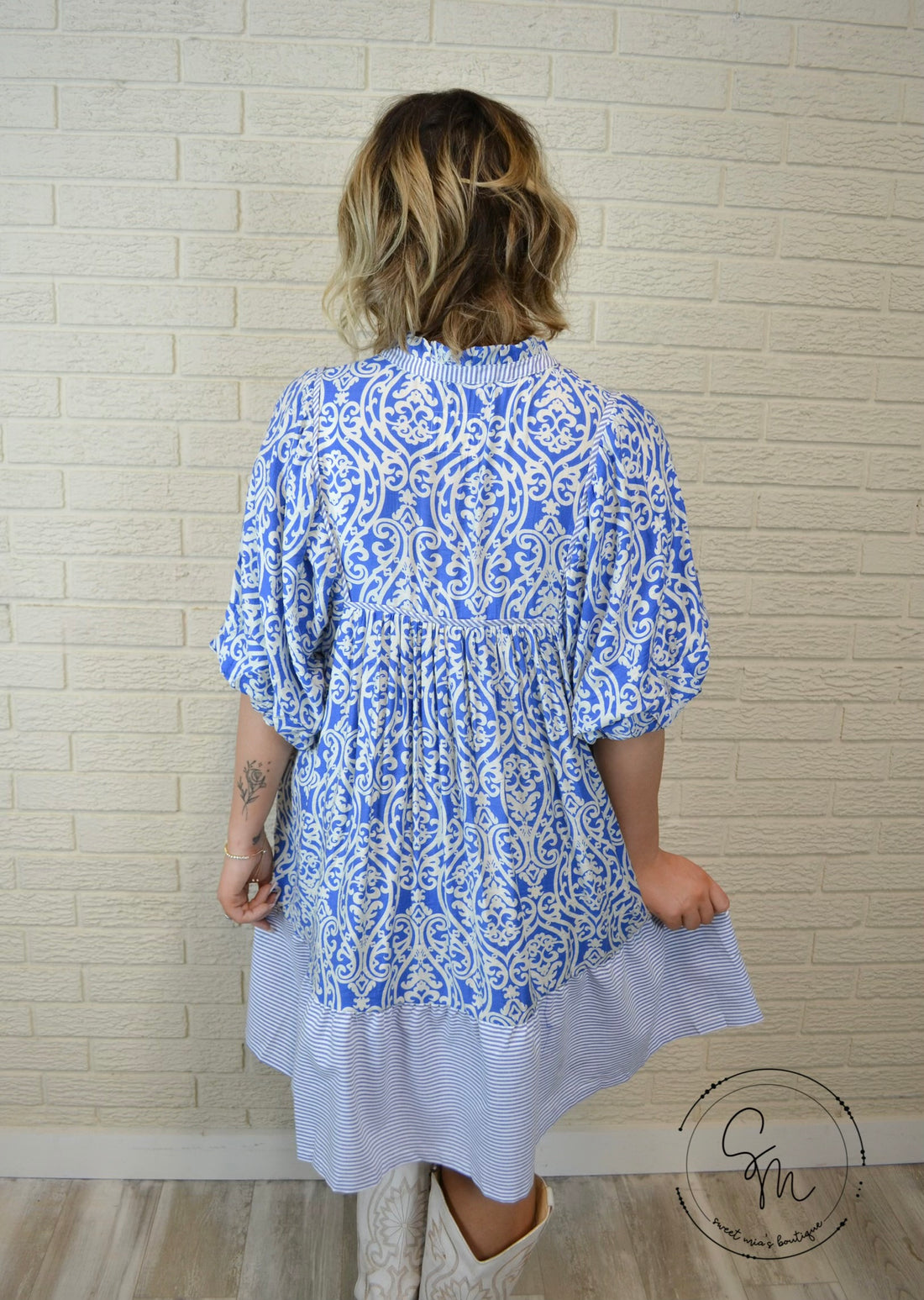 Mediterranean Petal Puff Dress By Umgee