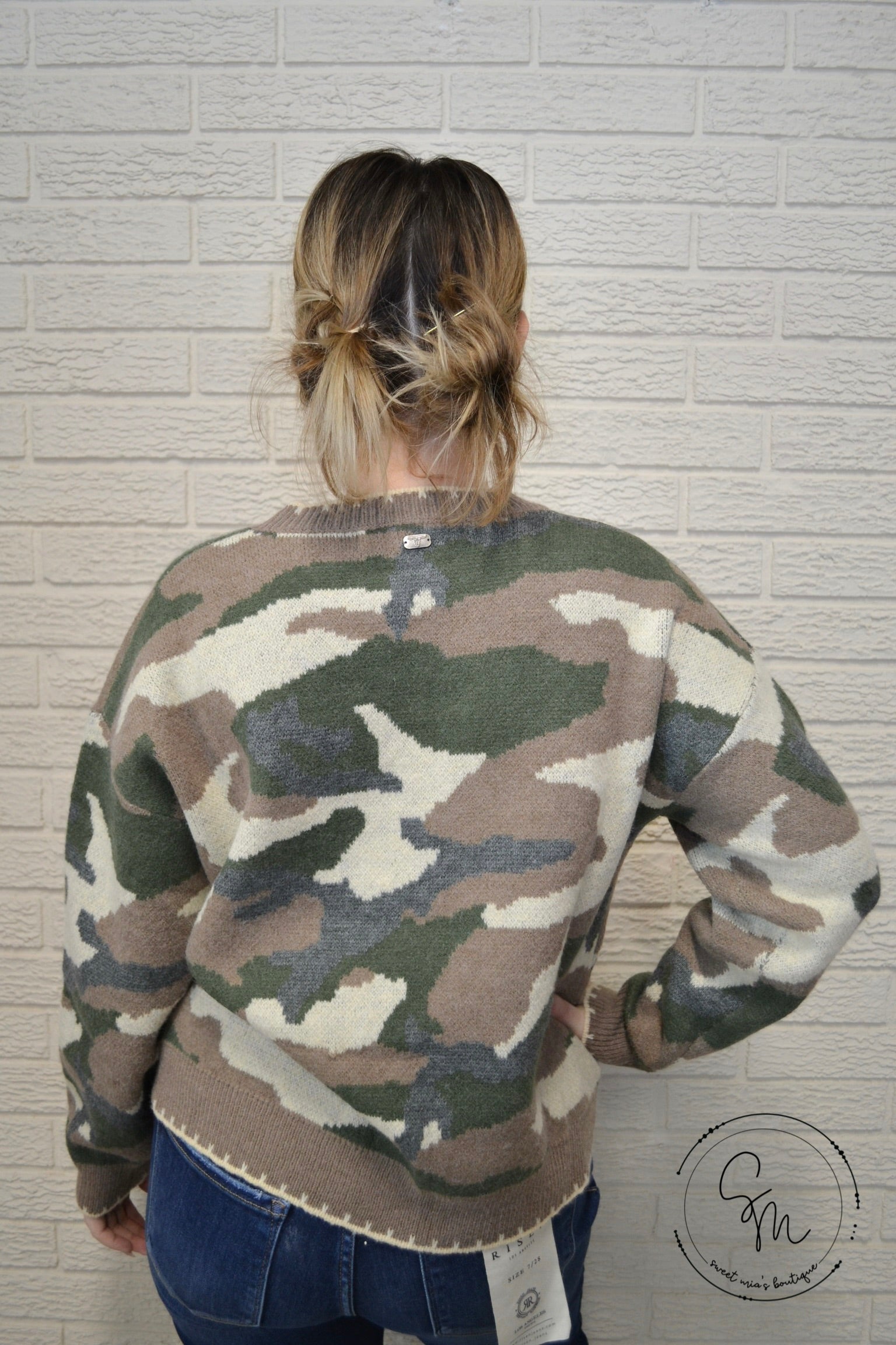 Camo Cowgirl Stitched Pullover By Lucky and Blessed