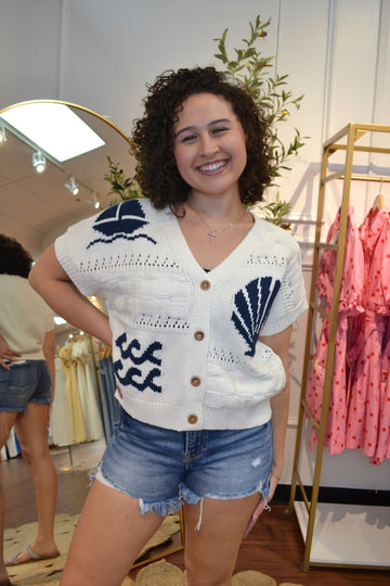 Seashell Sweetheart Cardigan Top By J.O.A