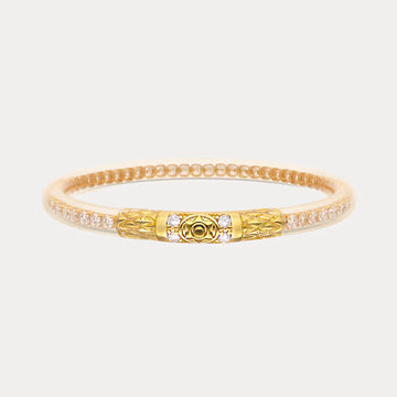 Queen All Weather Bangle (AWB)- Clear Crystal- Gold