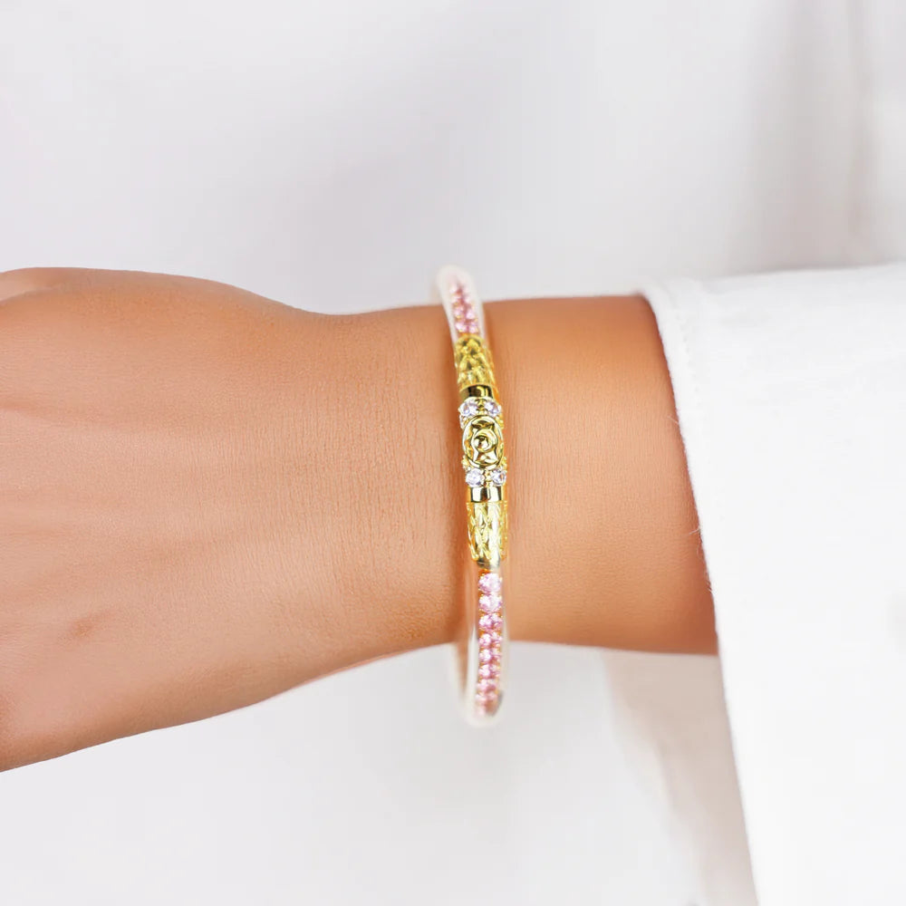 Queen All Weather Bangle (AWB)- Clear Crystal- Rose Gold