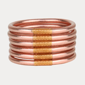 BuDhaGirl All Weather Bangles in Rose Gold -Set of 6