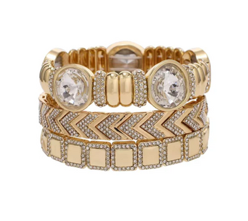 Crystal Luxe Power Stack Set By Treasure Jewels