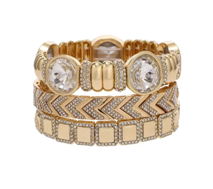 Crystal Luxe Power Stack Set By Treasure Jewels