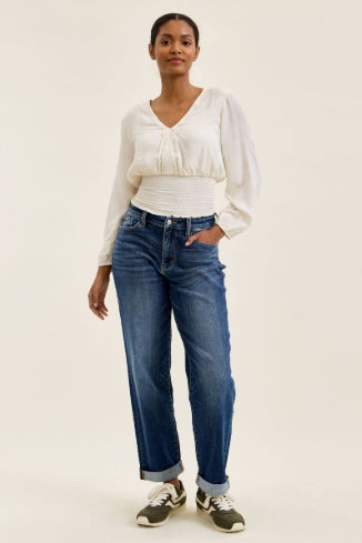 Judy Blue Billie True Indigo Boyfriend Jeans 82744