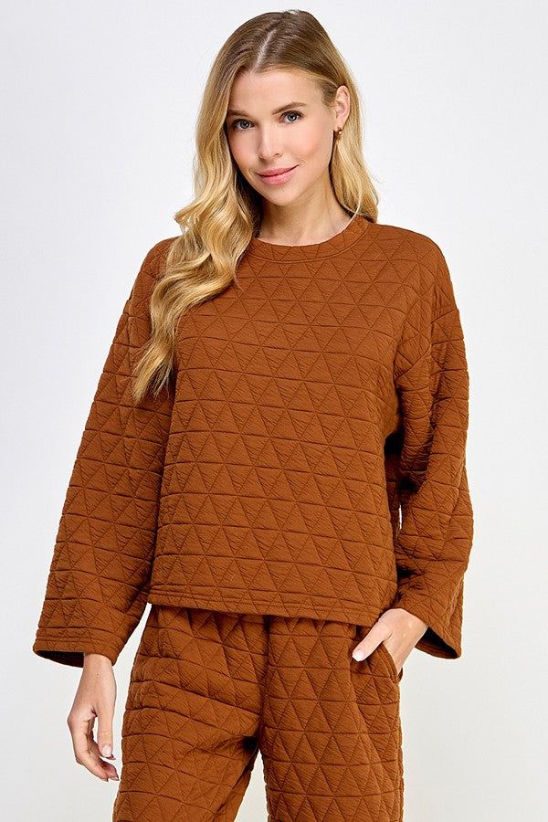 Quilted Long Sleeve Top