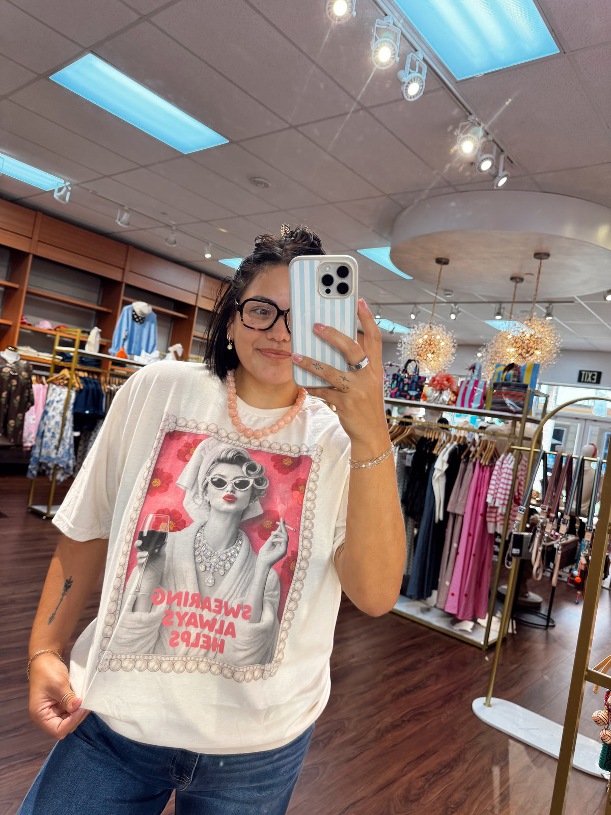 Swearing Always Help Cream Graphic Tee By Keep It Gypsy