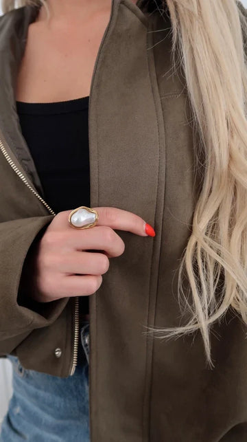 Gilded Pearl Statement Ring By Chansuttpearls