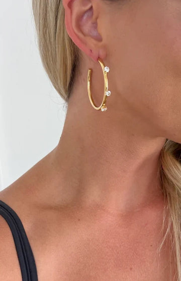 Three Wishes Gold Hoops  By Chansuttpearls