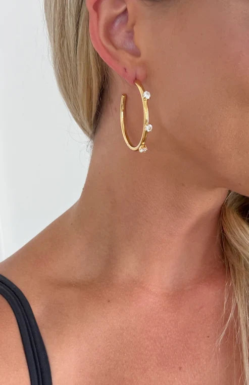 Three Wishes Gold Hoops  By Chansuttpearls