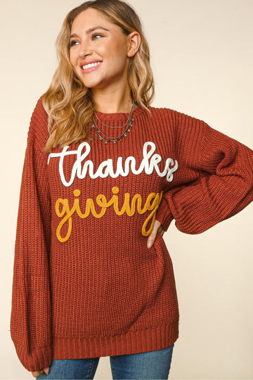 Thanksgiving Long Sleeve Loose Fit Pullover