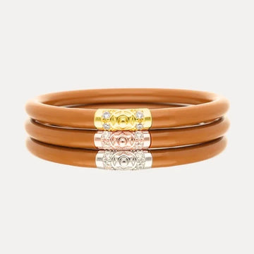 BuDhaGirl Three Kings All Weather Bangles in Caramel Brown- Set of 3
