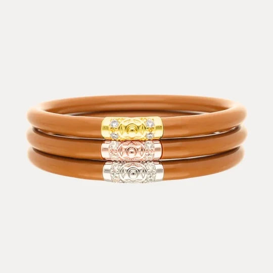 BuDhaGirl Three Kings All Weather Bangles in Caramel Brown- Set of 3