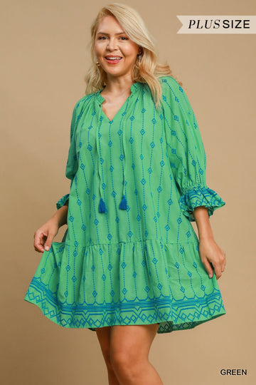 Plus Size Embroidery Short A-Line Dress By Umgee
