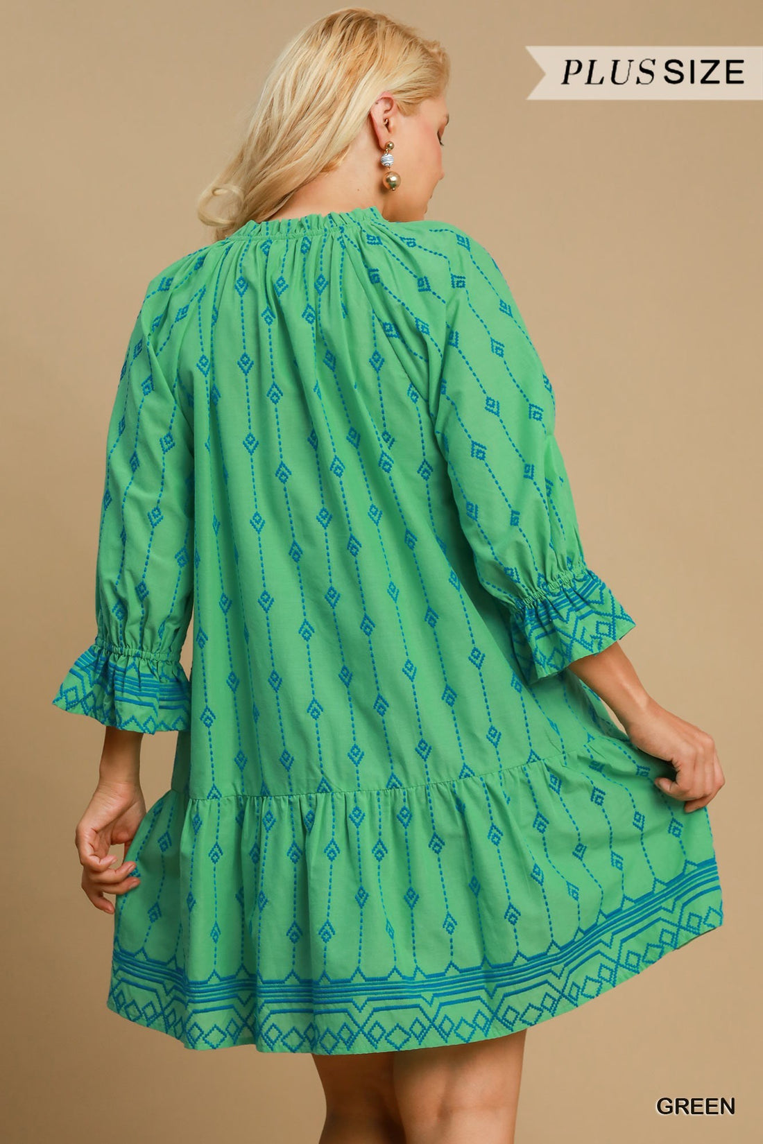 Plus Size Embroidery Short A-Line Dress By Umgee