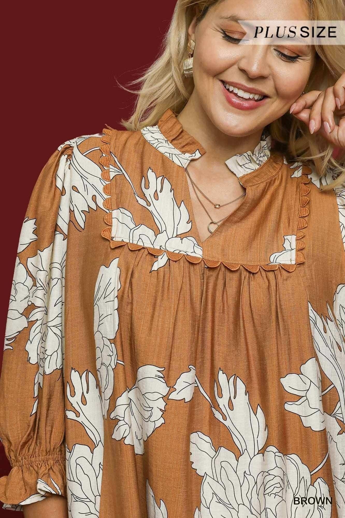 Full Run Floral Tiered Babydoll Dress By Umgee