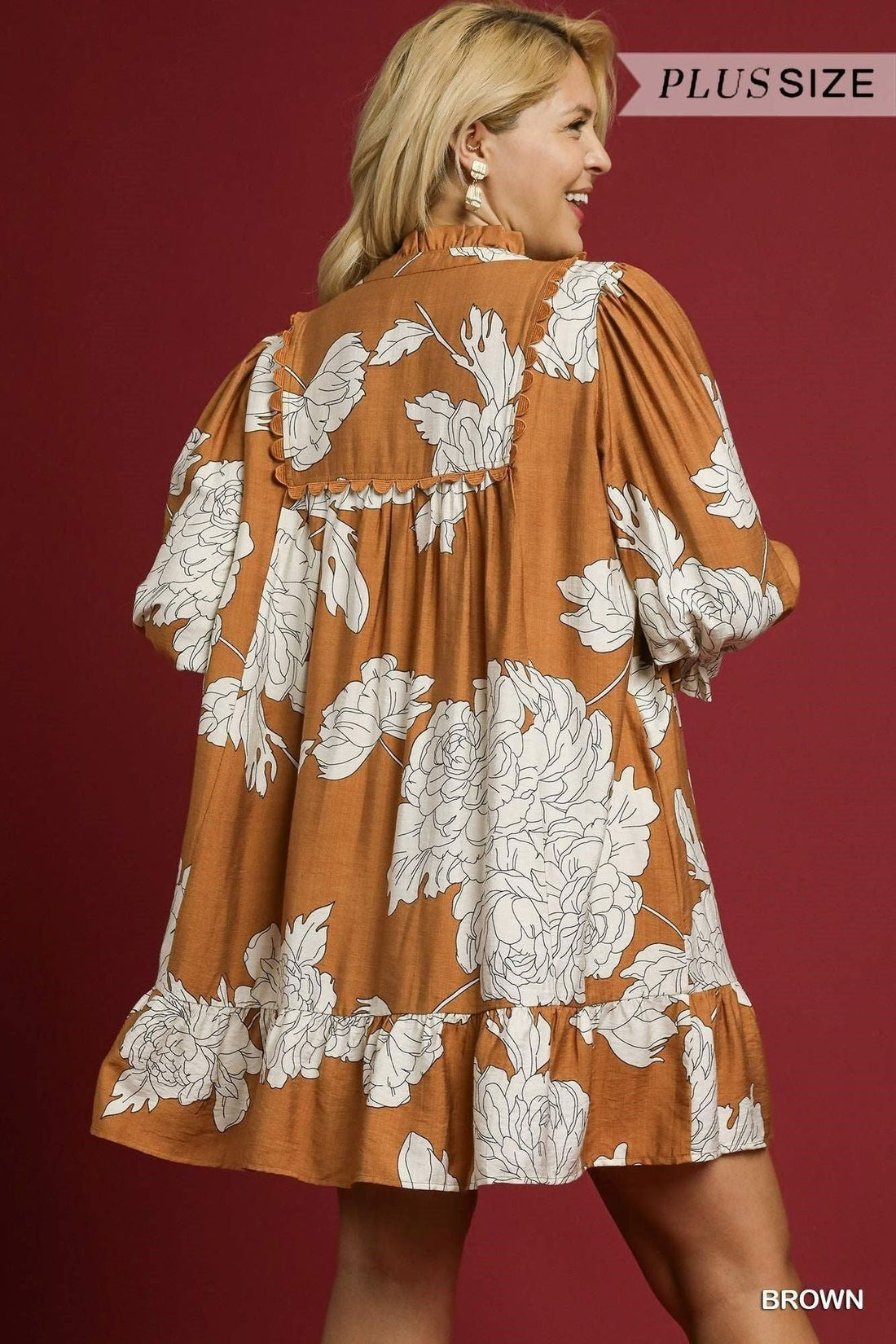Full Run Floral Tiered Babydoll Dress By Umgee