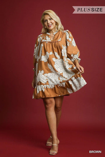 Full Run Floral Tiered Babydoll Dress By Umgee