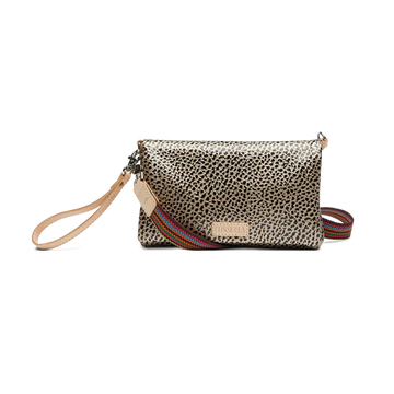 Multiple zip compartments and wristlet 