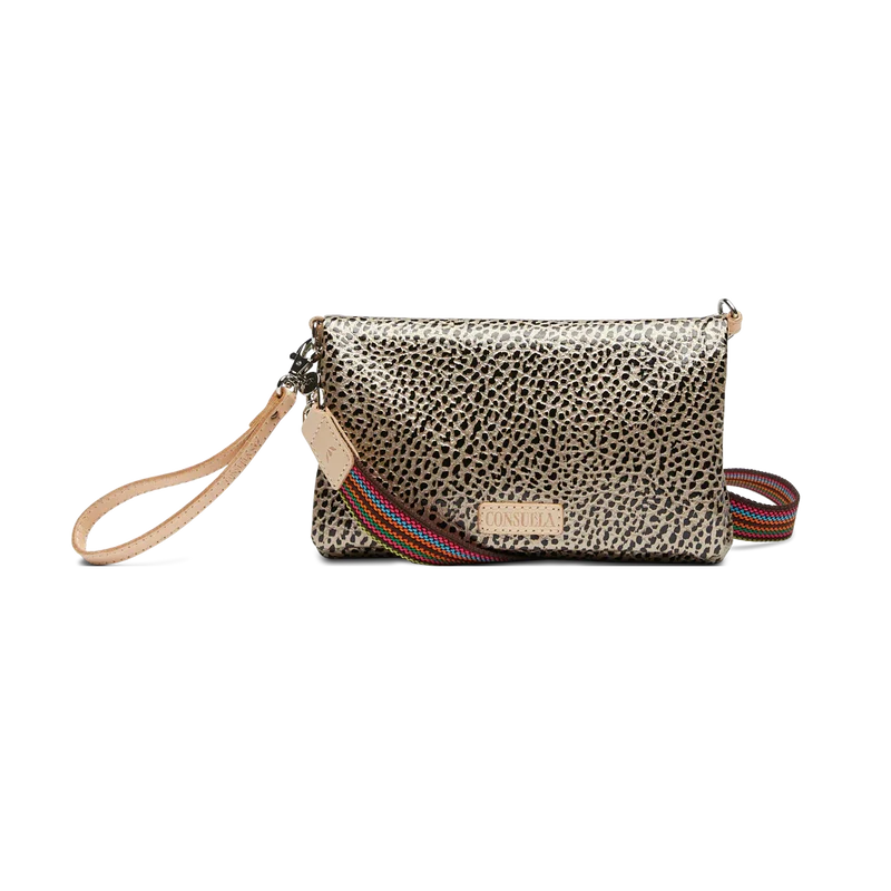 Multiple zip compartments and wristlet 