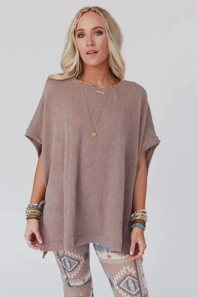 Moon Glow Texture Knit Top By Three Bird Nest