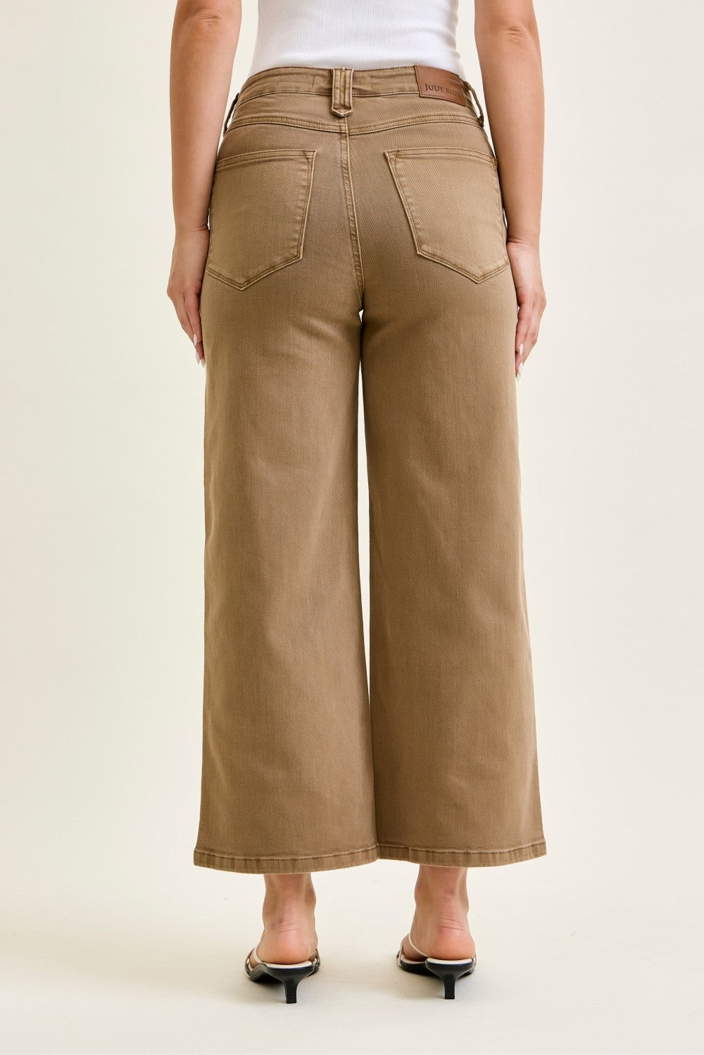 Judy Blue Latte Luxe Cropped Wide Leg Jeans 881095