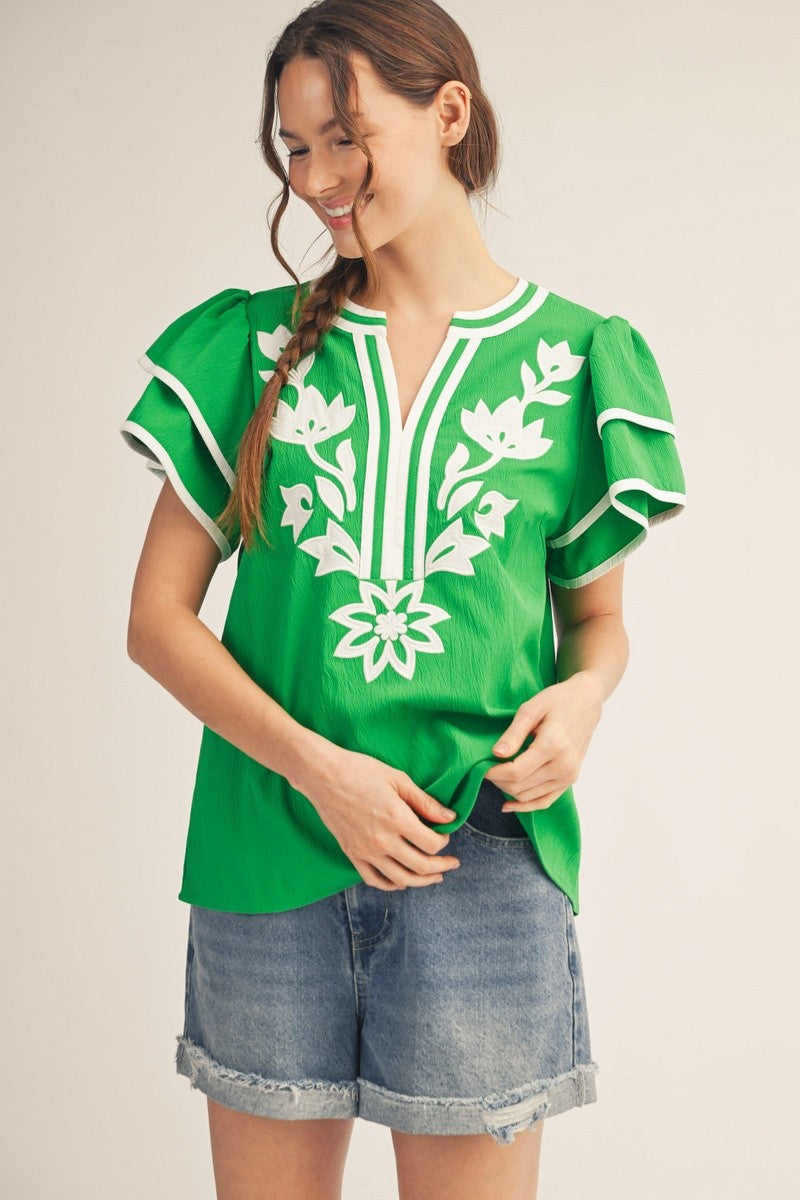 Garden Party Flutter Top By Jodifl