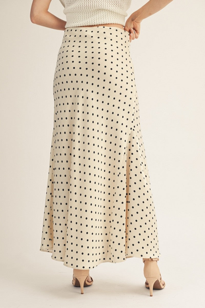 Midnight Charm Polka Dot Maxi Skirt By Jodifl