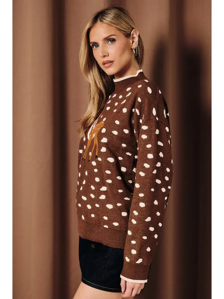 Woodland Wishes Fawn Print Sweater