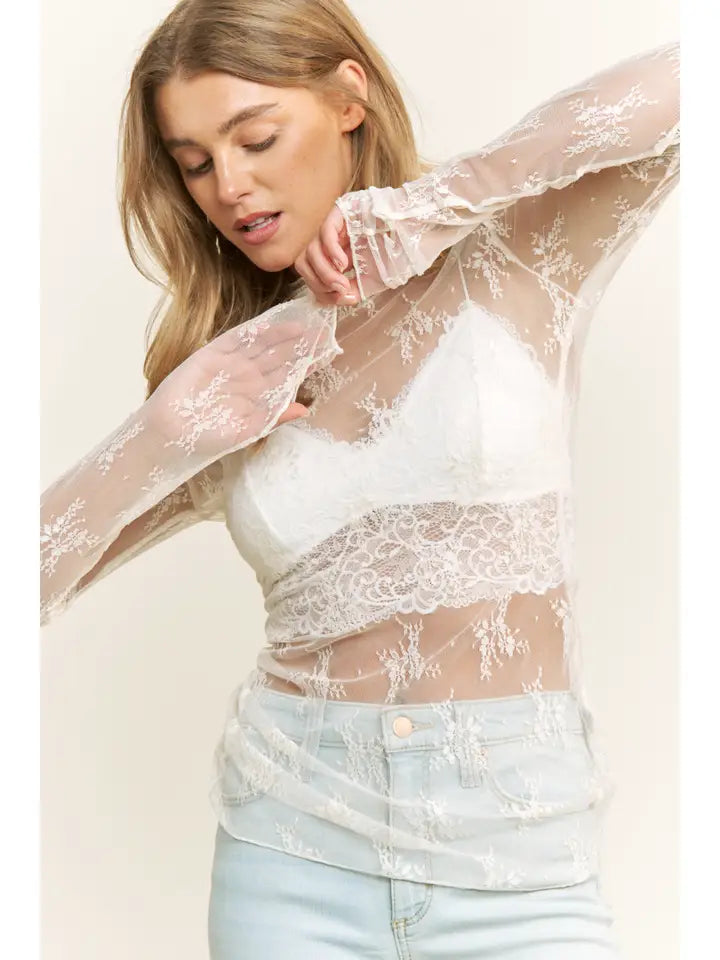 Lace Whisper Mesh Top