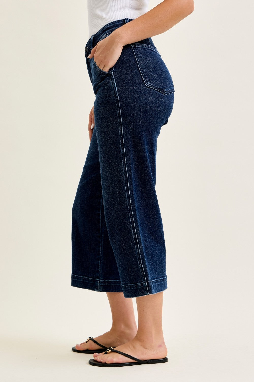 Dark Wash Wide Crop Jeans By Judy Blue 82694