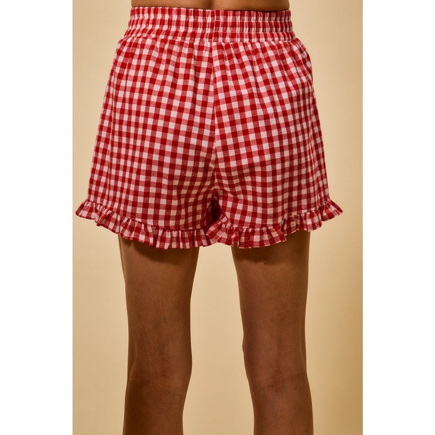 Picnic Ruffle Gingham Shorts By So Me