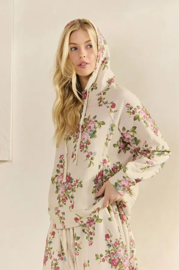 Vintage Printed French Terry Hoodie By Veveret