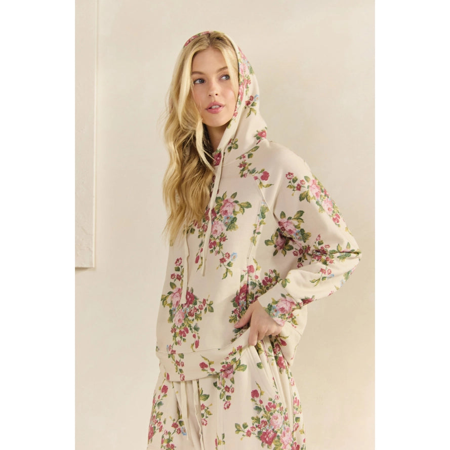 Vintage Printed French Terry Hoodie By Veveret