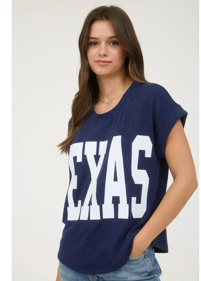 Texas Short Sleeve Sweater Knit T-Shirt By J.O.A