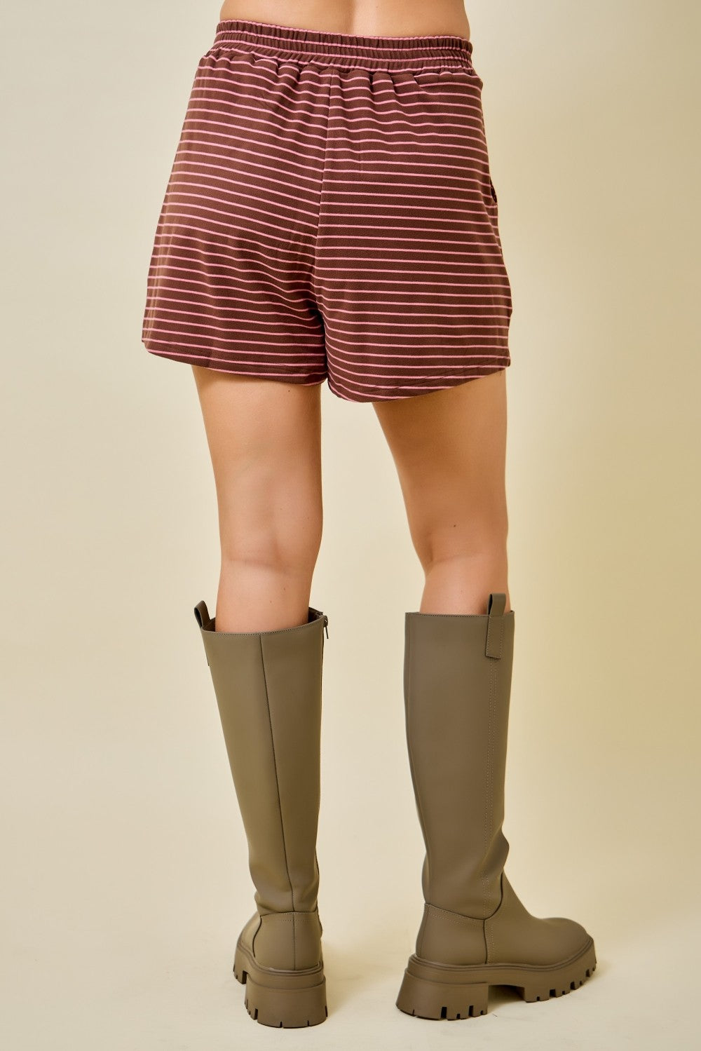 Cocoa Striped Everyday Shorts By Day + Moon