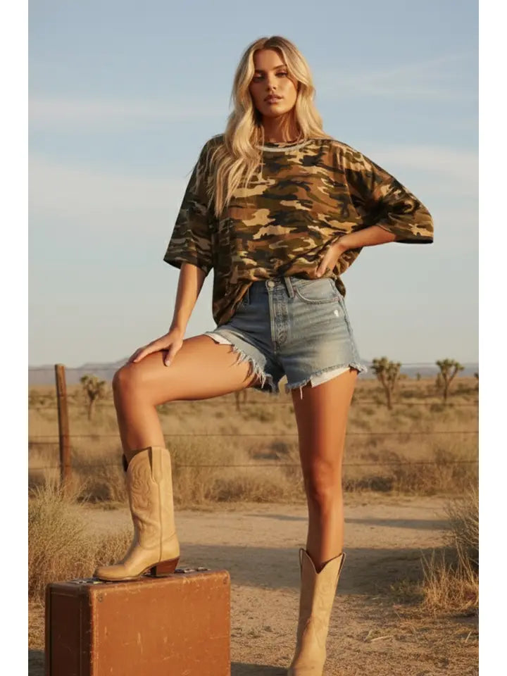Casual Crush Camo Tee By Sewn And Seen