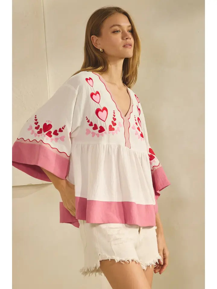 The Love Letter Peasant Top By Oddi