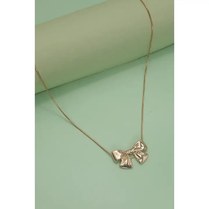 Classic Bow Snake Chain Necklace