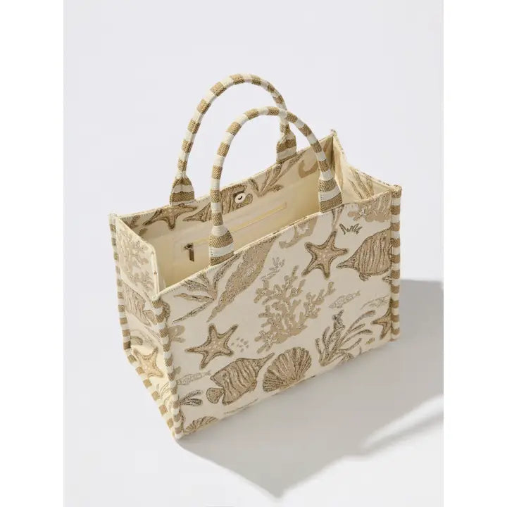 Coastal Jacquard Tote By Shiraleah