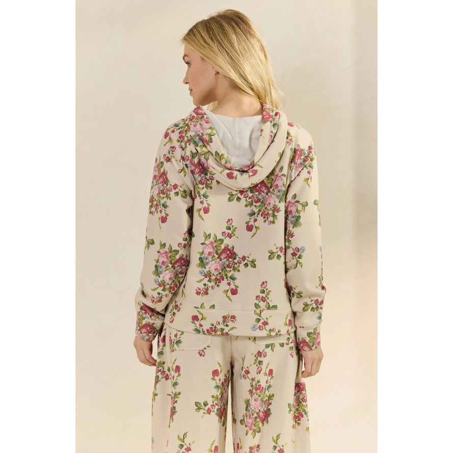 Vintage Printed French Terry Hoodie By Veveret