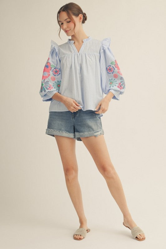 Pretty Please Ruffle Blouse By Jodifil