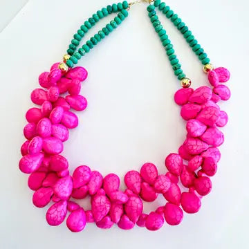 Pink Coast Glam Necklace By Treasure Jewels