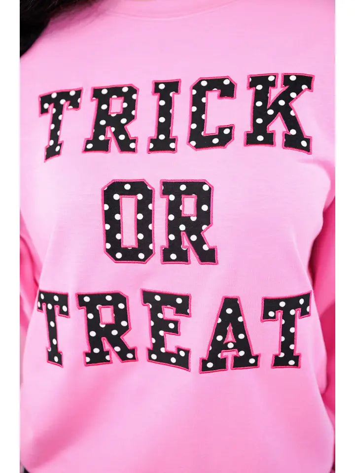 Trick or Treat Polka Dot Patch Pullover