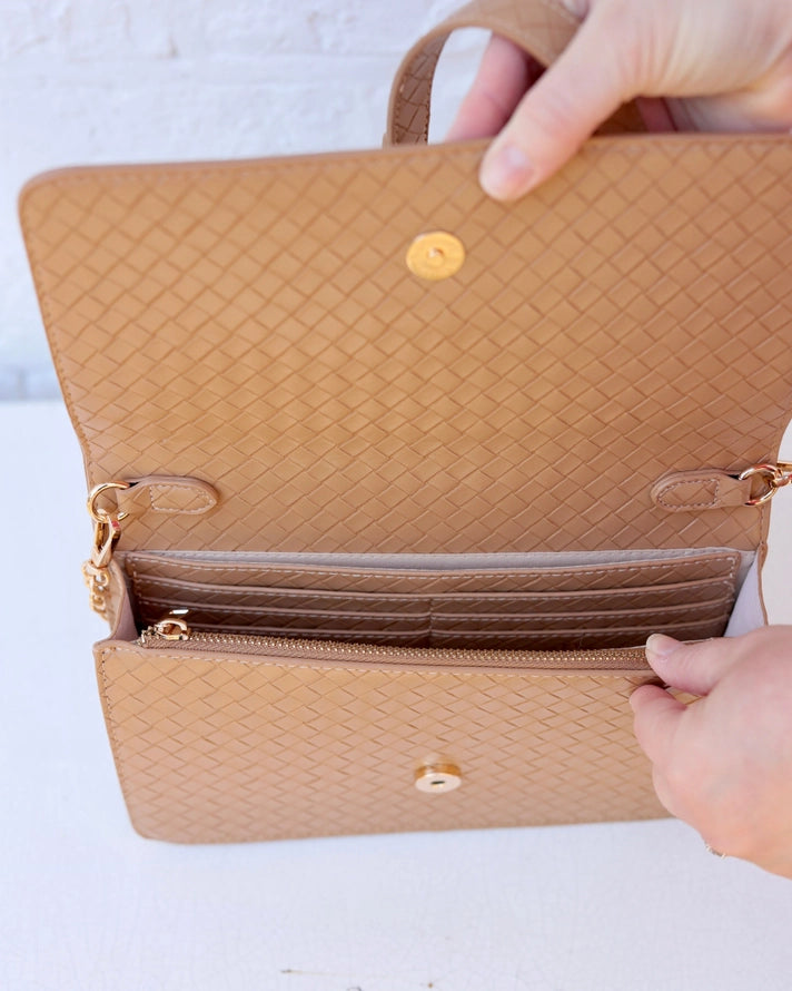 Brayn Clutch/Crossbody Almond By Caroline Hill