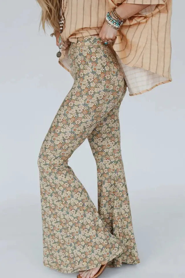 Dream in Flowers Bell Flare Pants By Three Bird Nest